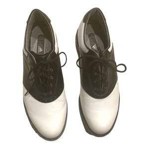 Adidas Saddle Comp Golf Shoes White and Black Sz 11